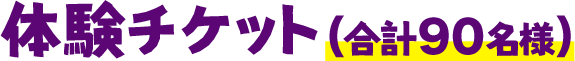 体験チケット（合計90名様）